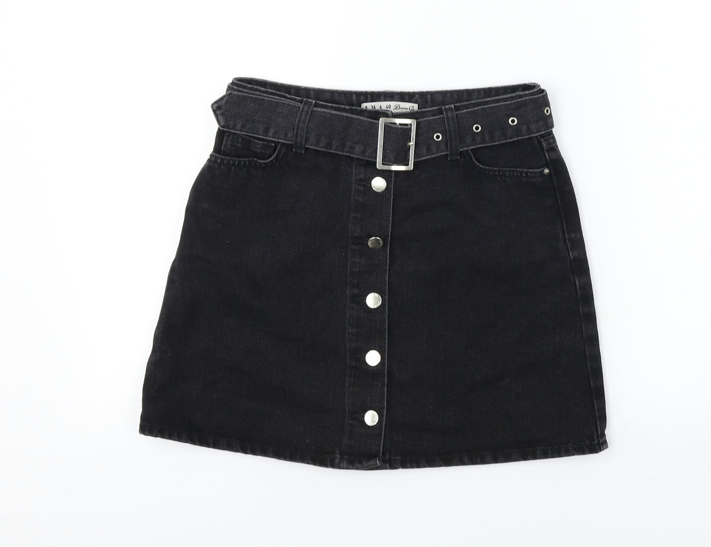 denim co Womens Black   A-Line Skirt Size 8