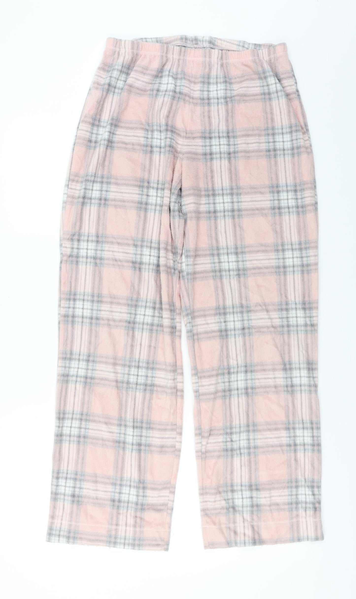 Marks and Spencer  Womens Pink Check  Sweatpants Trousers Size 10 L26 in