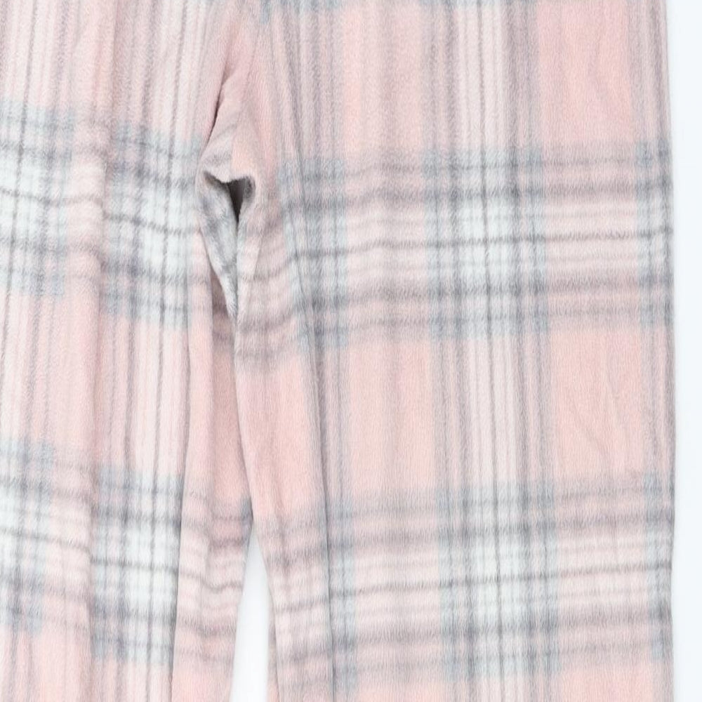 Marks and Spencer  Womens Pink Check  Sweatpants Trousers Size 10 L26 in
