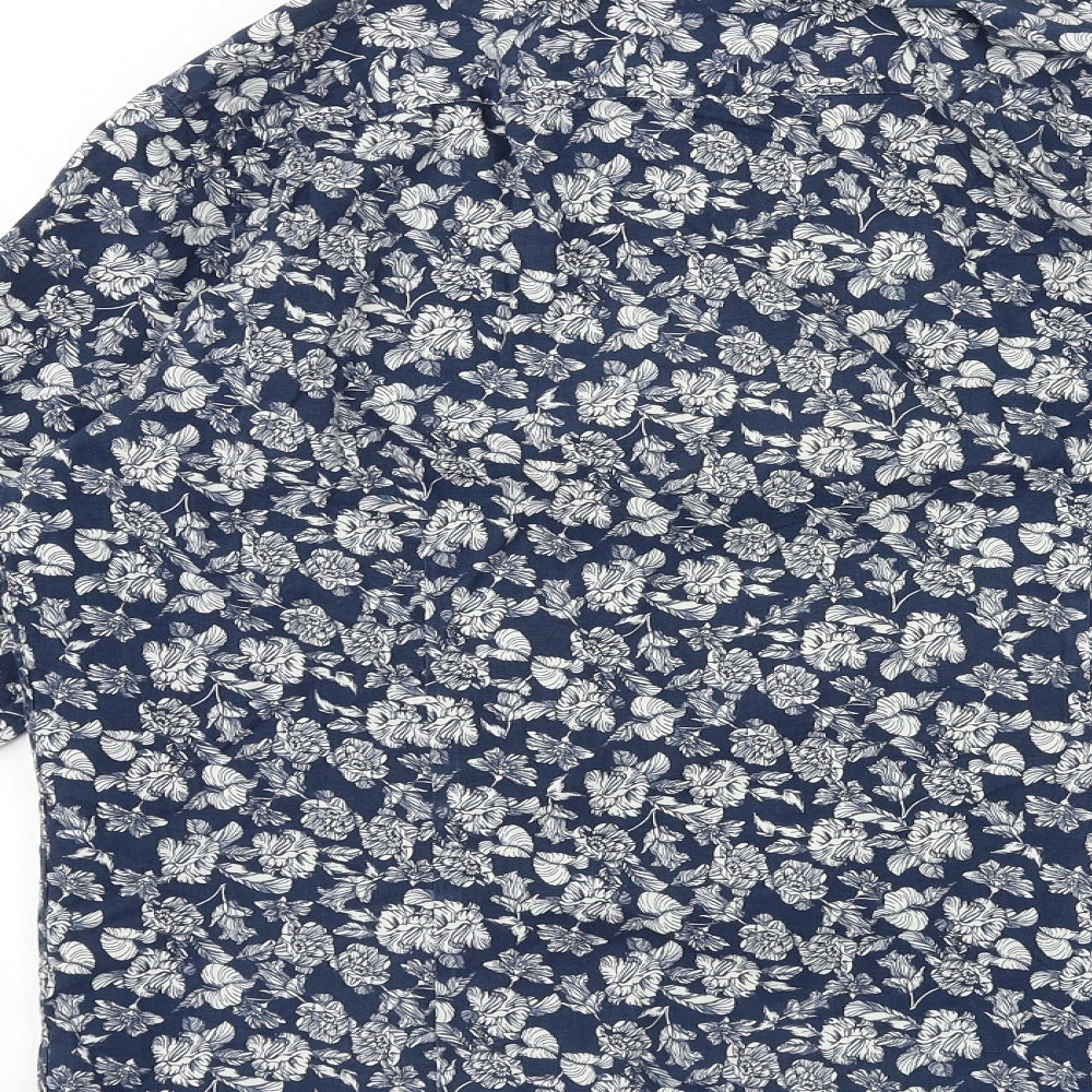 Burton Mens Blue Floral   Button-Up Size M