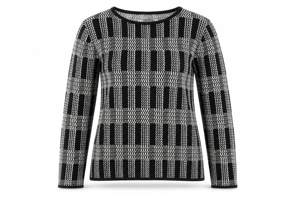 Front view of Papaya women’s black jumper, size UK 14