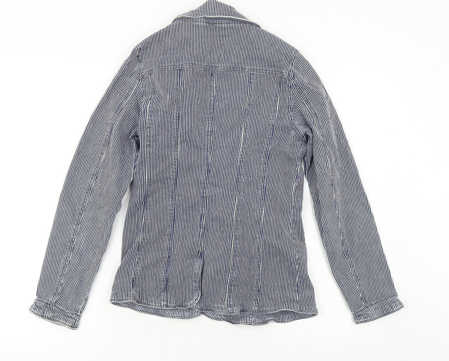 EVIE      Womens Blue Striped  Jacket Coat Size 10