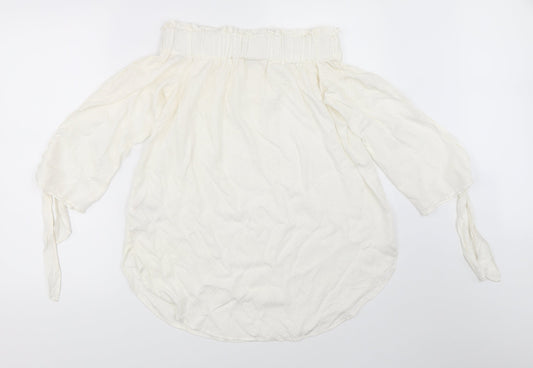 H&M Womens White   Basic Blouse Size 34