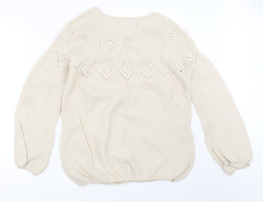 Marks and Spencer Womens Beige   Pullover Jumper Size 12