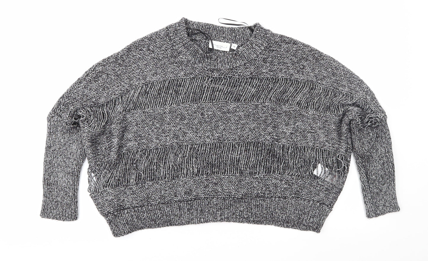 New Look Womens Silver   Pullover Jumper Size 10  - Cropped