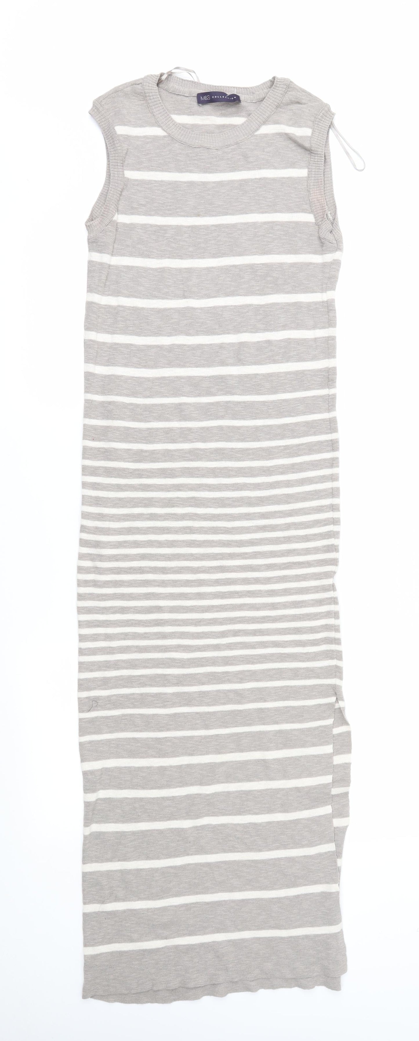Marks and Spencer Womens Brown Striped Knit Maxi  Size 8