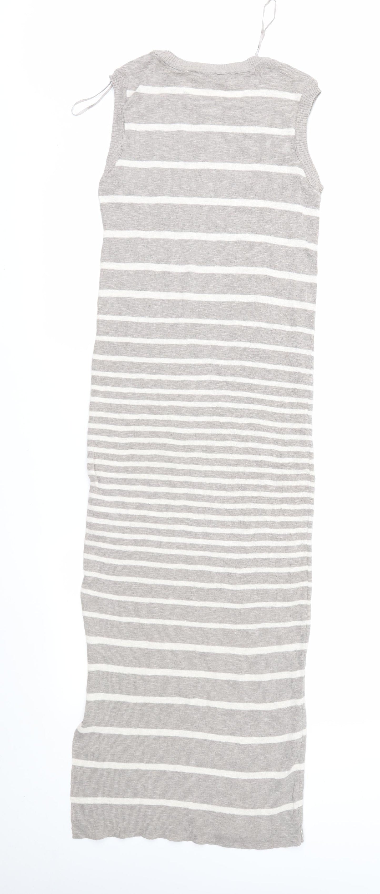 Marks and Spencer Womens Brown Striped Knit Maxi  Size 8