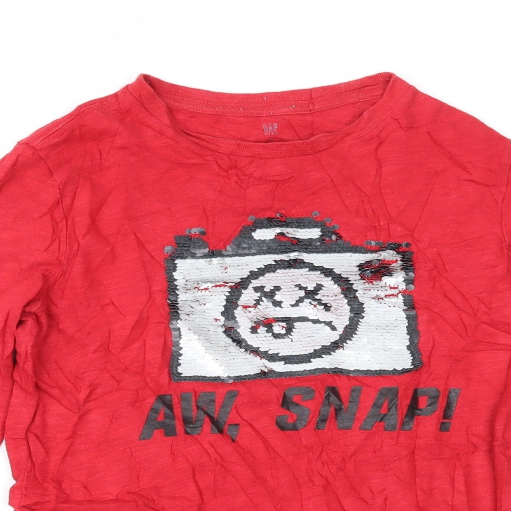 Gap Boys Red   Basic T-Shirt Size 8-9 Years