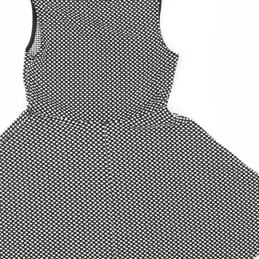 Young Dimension Girls Black Polka Dot  A-Line  Size 9-10 Years