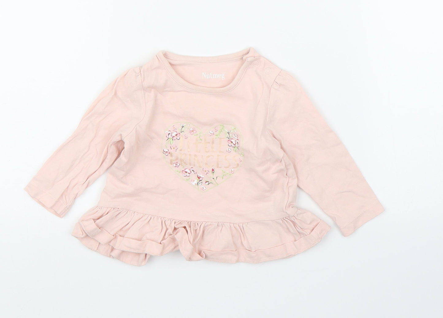 Nutmeg Girls Pink   Basic T-Shirt Size 6-9 Months