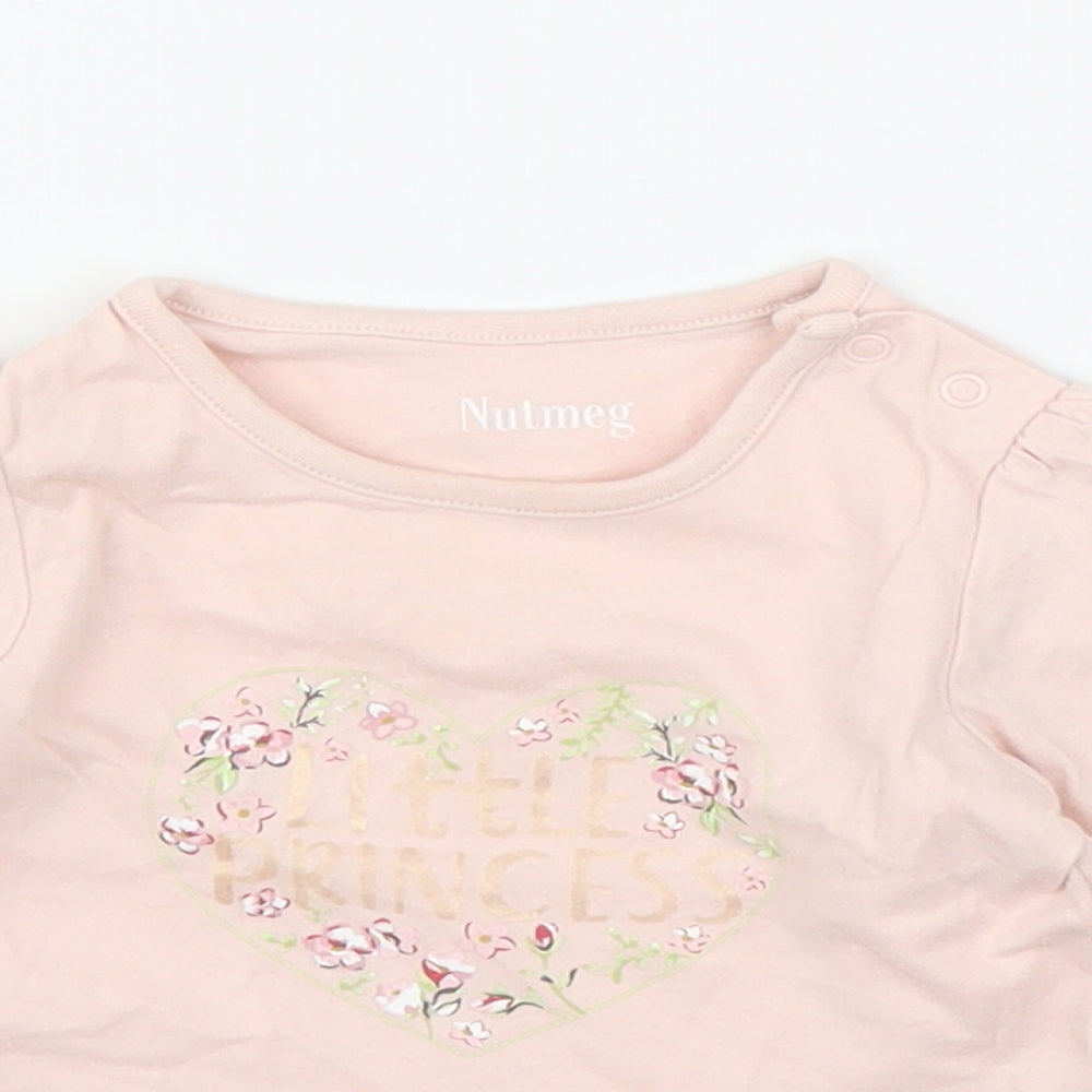 Nutmeg Girls Pink   Basic T-Shirt Size 6-9 Months