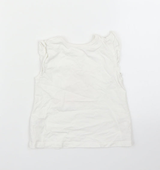 George Girls White   Basic T-Shirt Size 9-12 Months