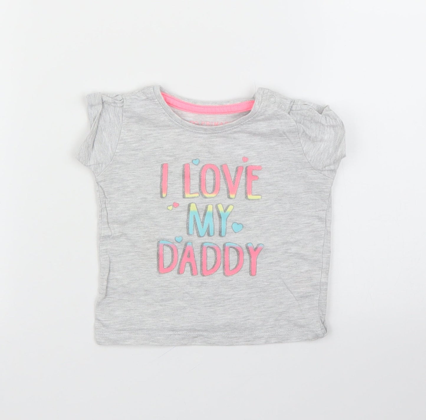 Primark Girls Grey   Basic T-Shirt Size 6-9 Months