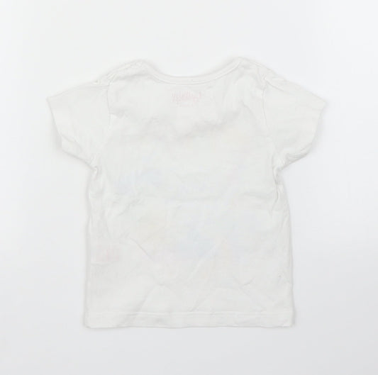 Lullaby Girls White   Basic T-Shirt Size 6-9 Months  - Rainbows