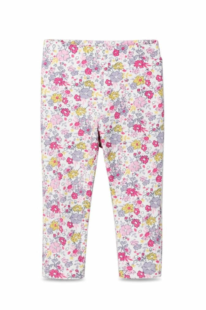 Front view of Me To You girls’ pink floral capri leggings, size 9, months