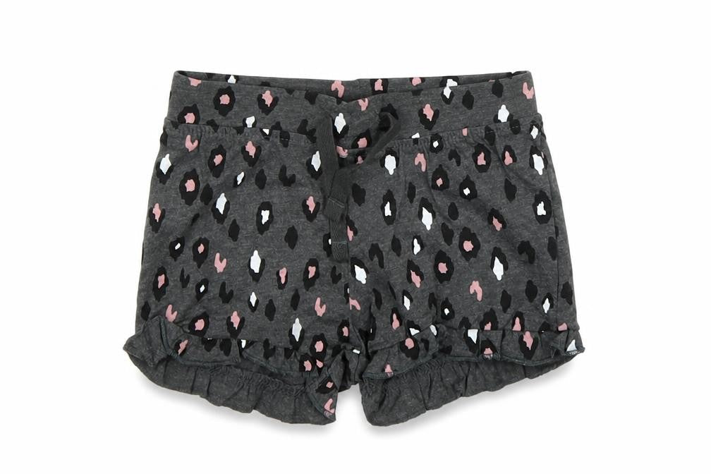 Front view of Primark girls’ grey animal print capri leggings, size 9, months - shorts