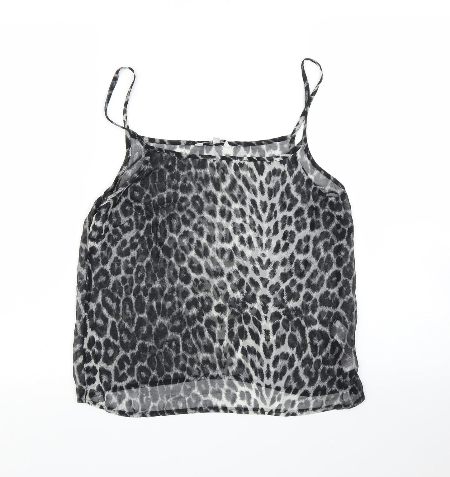 New Look Womens Grey Animal Print  Camisole Blouse Size 10  - Leopard print
