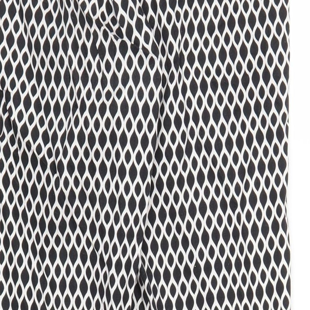 H&M Womens Black Argyle/Diamond  Pedal Pusher Trousers Size 8 L26 in