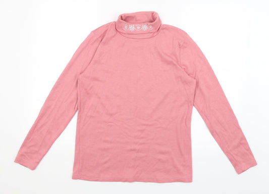 Afibel Womens Pink   Basic T-Shirt Size 14