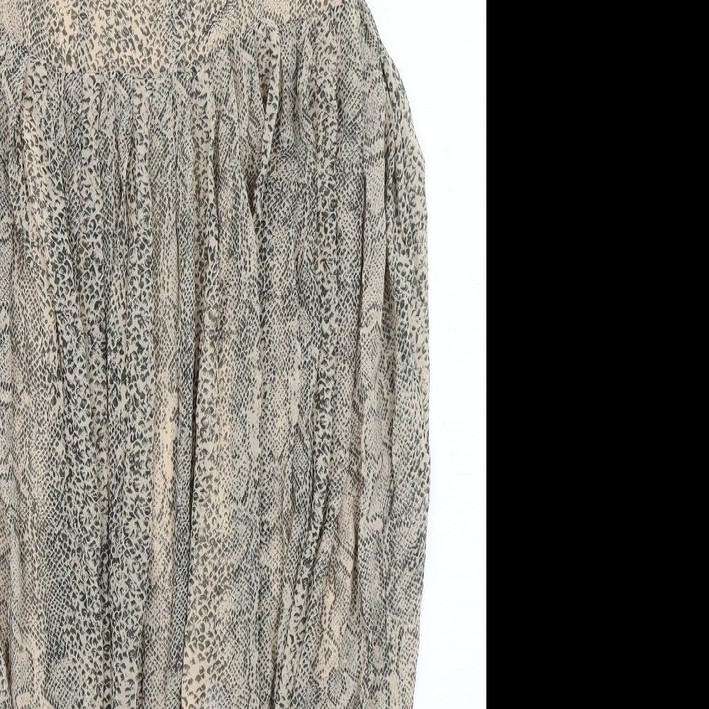 Oasis Womens Beige Animal Print  A-Line  Size 12