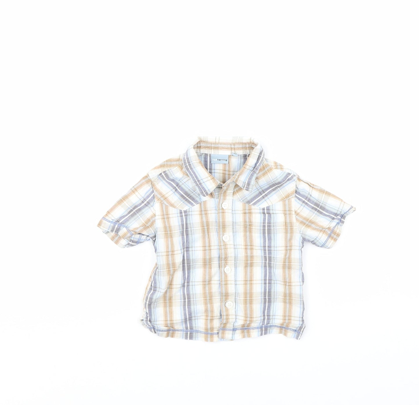 Red Herring Boys Brown Check  Basic Button-Up Size 2 Years