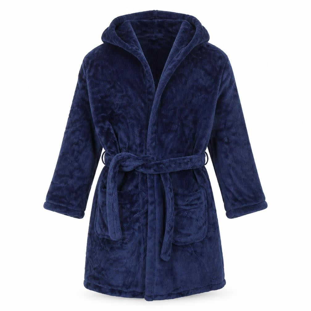 M&S Boys Blue Solid   Robe Size 5 Years