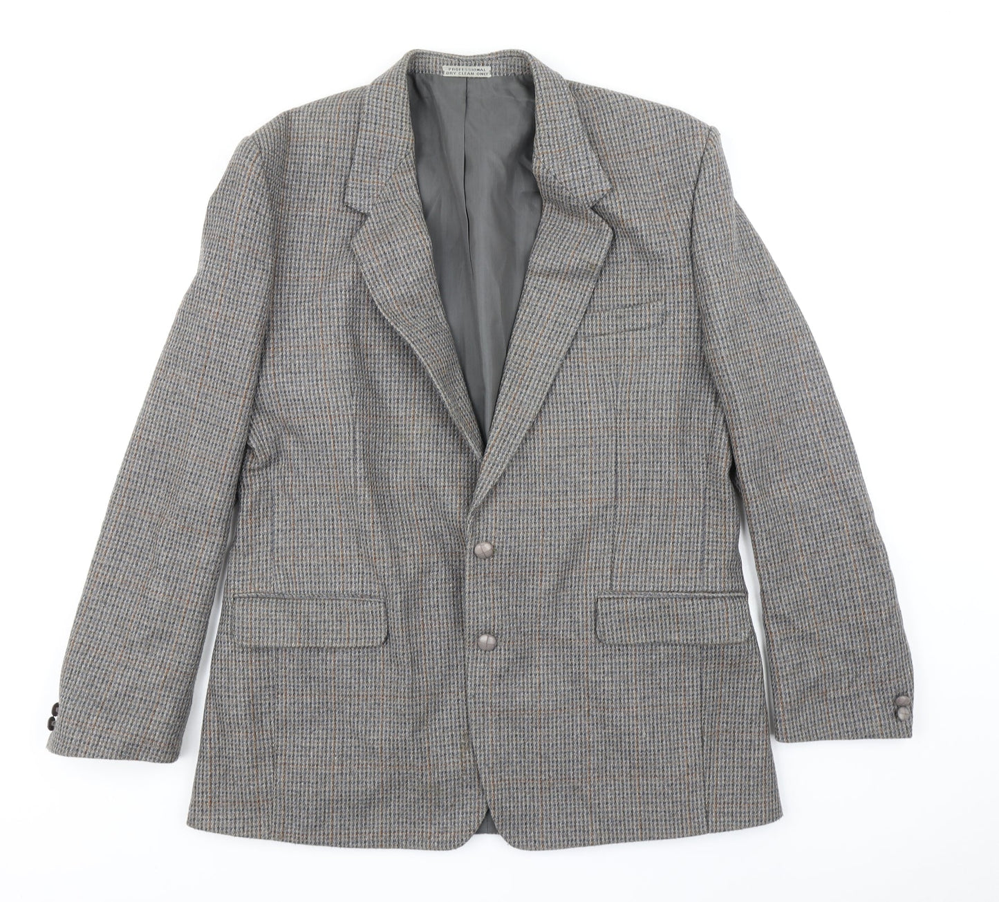 Preworn Mens Grey Houndstooth  Jacket Suit Jacket