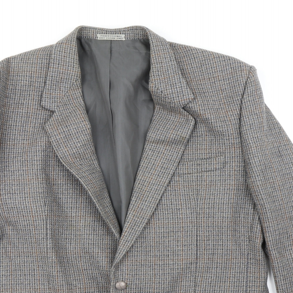 Preworn Mens Grey Houndstooth  Jacket Suit Jacket
