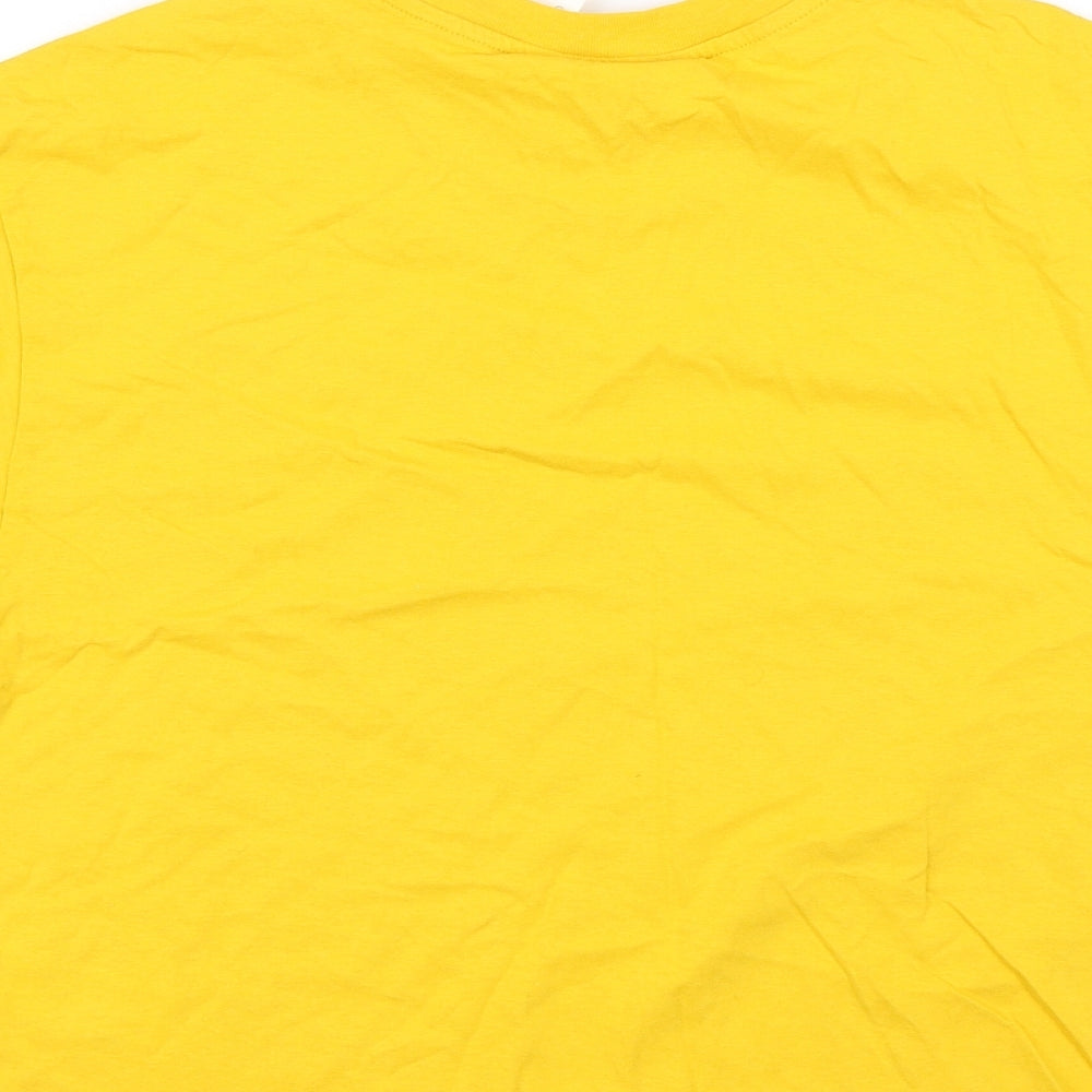 Miss Selfridge Womens Yellow   Basic T-Shirt Size 8  - Cropped