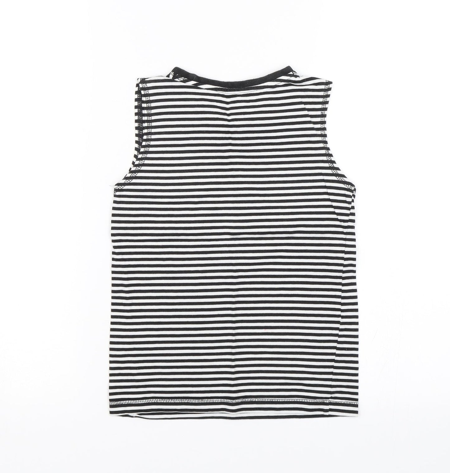 TU Girls Black Striped  Basic Tank Size 6-7 Years