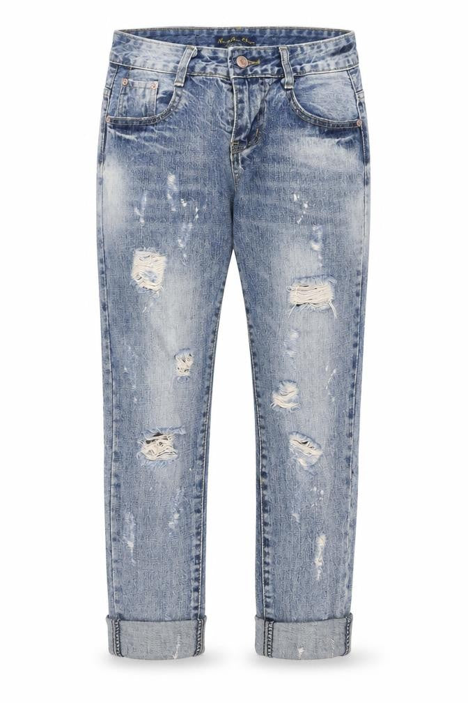Hong Jin Chun Womens Blue  Denim Cropped Jeans Size 27 in L22 in