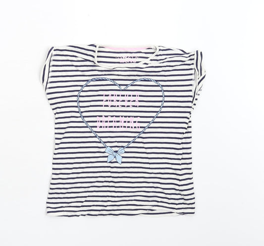 Matalan Girls Multicoloured Striped  Basic T-Shirt Size 10-11 Years