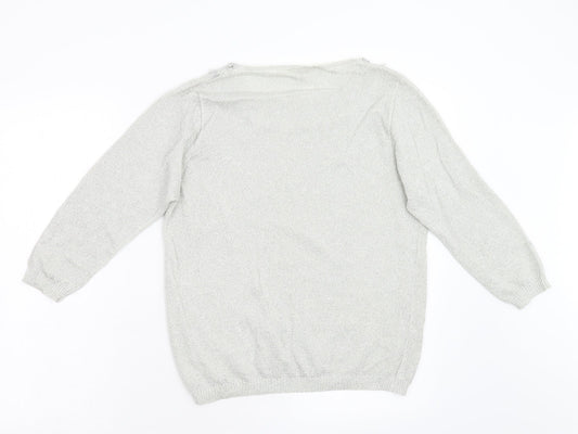 Wardo Womens Silver  Knit Pullover Jumper Size 38