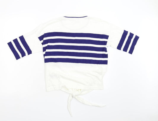 M&S Womens Multicoloured Striped Knit Pullover Jumper Size S