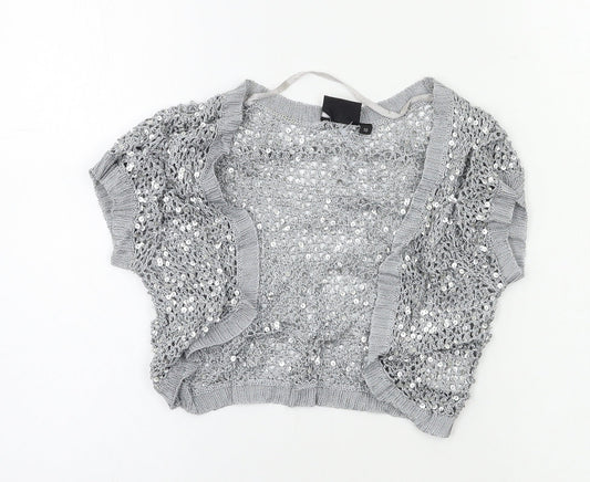 Logo Womens Grey   Shrug Jumper Size 10  - Sequin