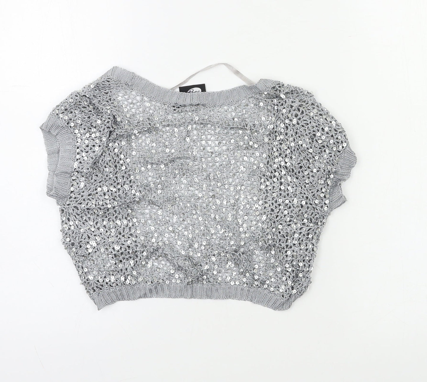 Logo Womens Grey   Shrug Jumper Size 10  - Sequin