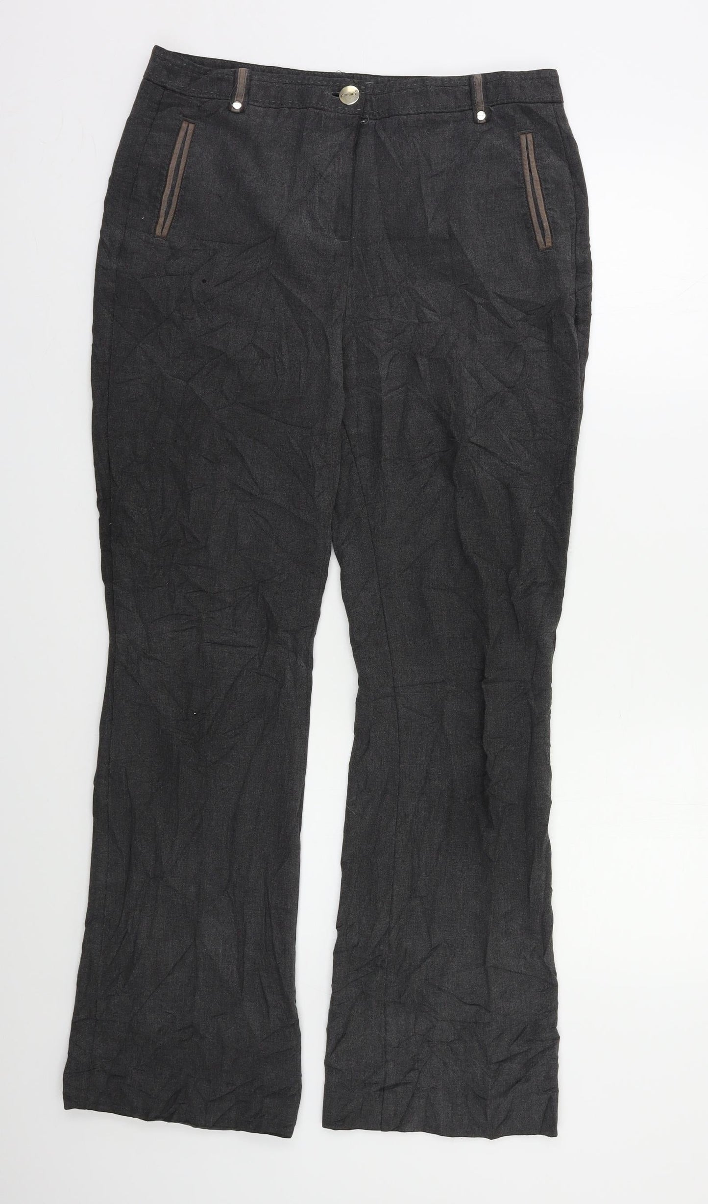 Per Una Womens Grey   Trousers  Size 12 L28 in