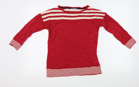 M&S Womens Red   Pullover Jumper Size 10