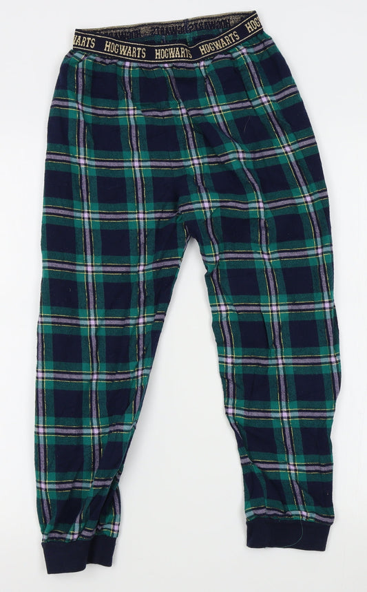 M&S Girls Green Plaid   Lounge Pants Size 10-11 Years  - hogwarts