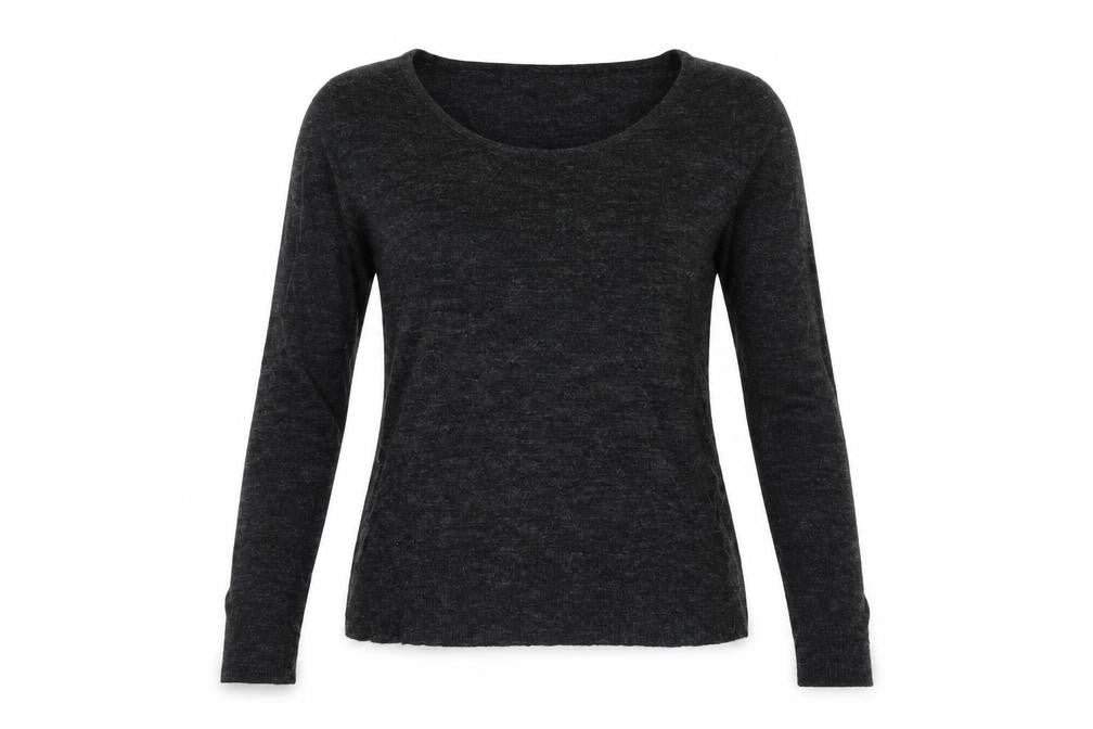 Front view of E-vie women’s grey jumper, size UK 12