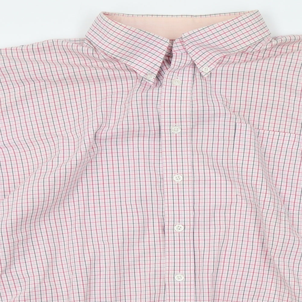 Bosideng Mens Pink Check   Button-Up Size XL