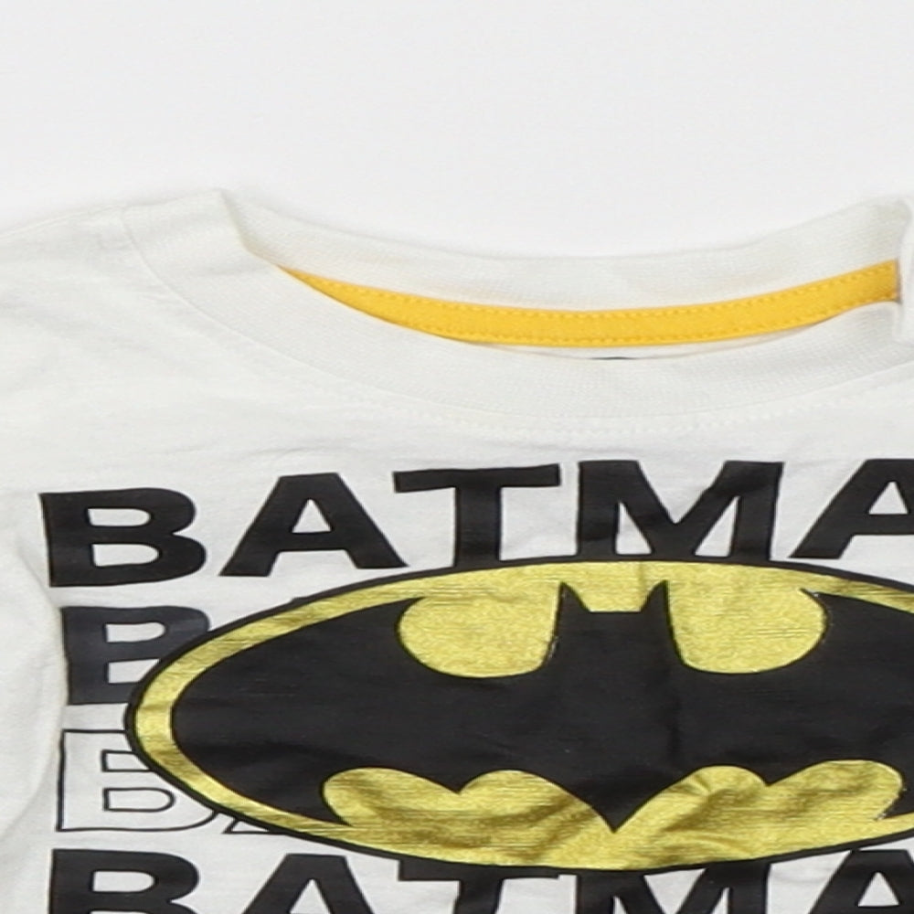 Primark Boys White   Basic T-Shirt Size 0-3 Months  - batman