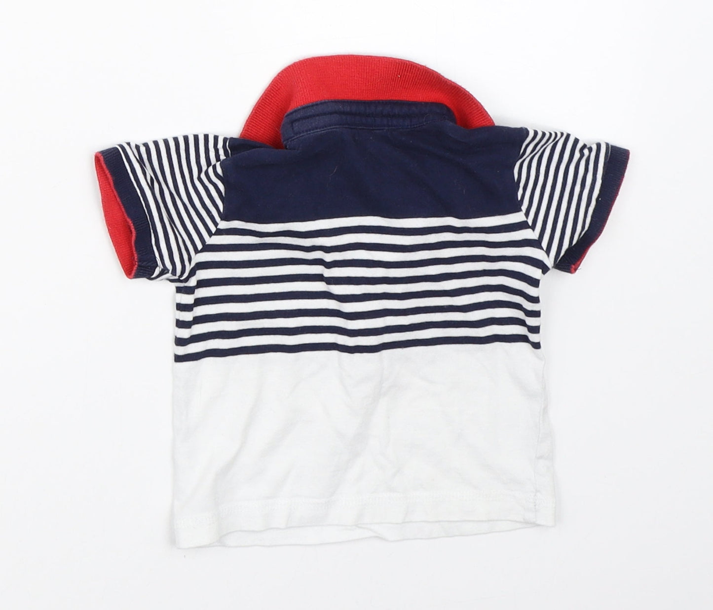 George Boys Blue Striped  Basic Polo Size 3-6 Months