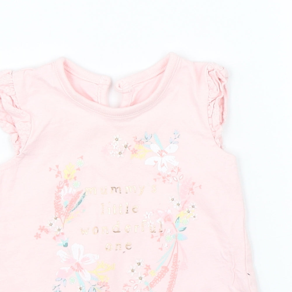 George Girls Pink   Basic T-Shirt Size 3-6 Months