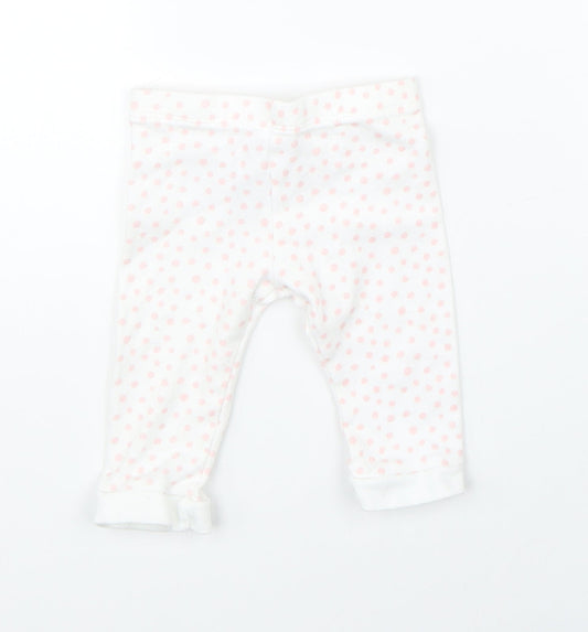Disney Girls White Polka Dot   Pyjama Pants Size 3-6 Months