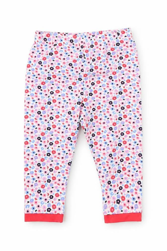 Front view of George girls’ pink floral pyjama pants, size 6-9, months