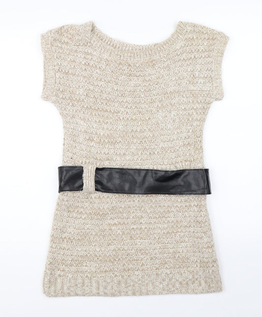 Pilot Womens Beige  Knit Pullover Jumper Size L
