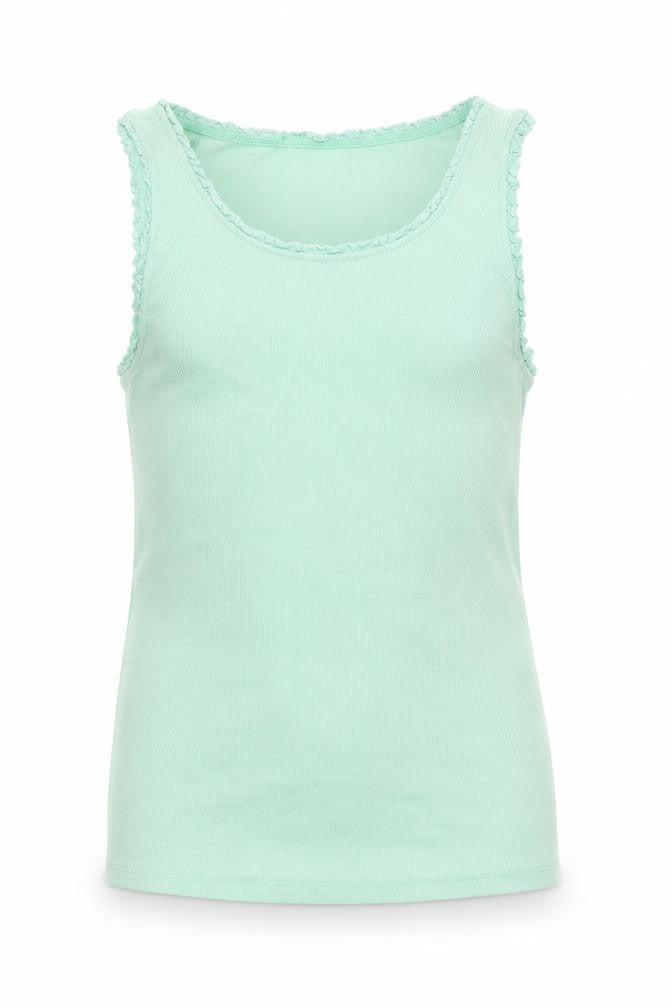 Front view of Next girls’ green basic tank, size 10, years