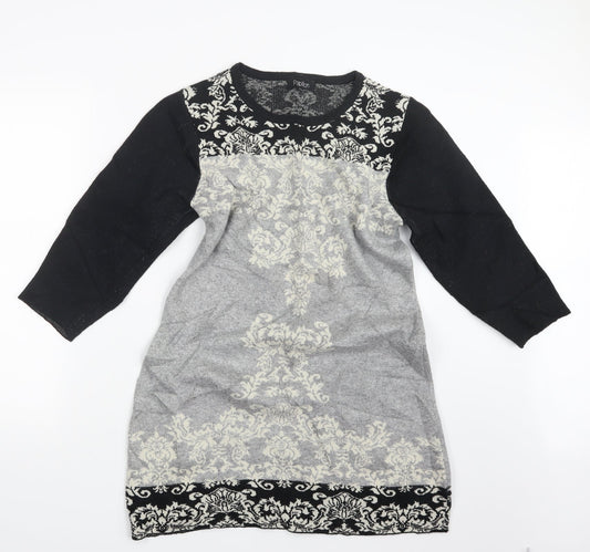 Papillon Womens Black  Knit Pullover Jumper Size L