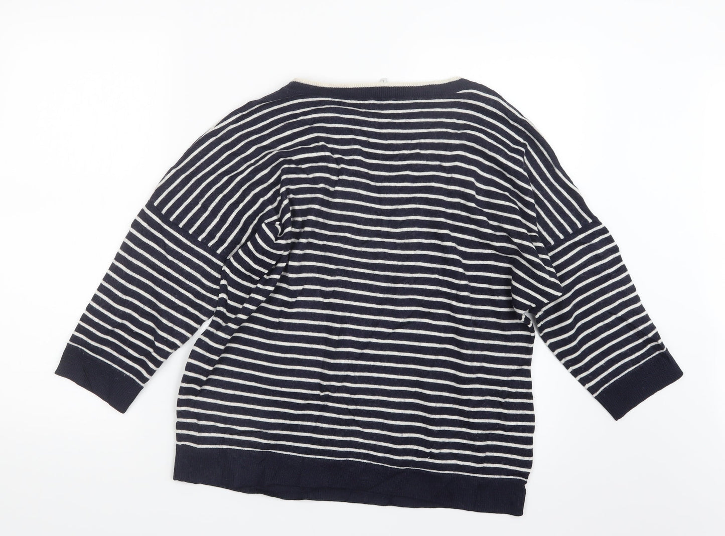 CC Womens Blue Striped Knit Pullover Jumper Size L